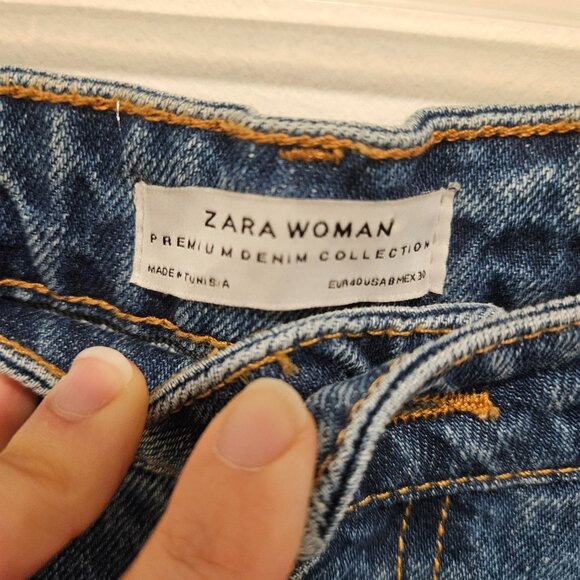 Zara Woman Blue Jean Demin Mid Rise Skort Skirt/Shorts Mini Y2K Preppy Size 8 - Picture 8 of 10